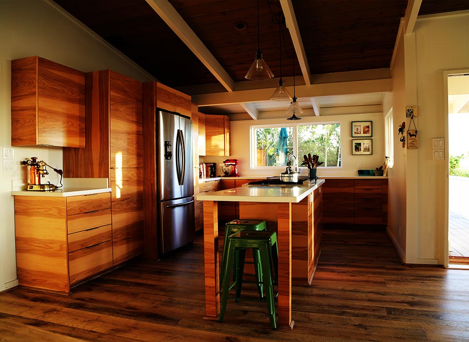 image of remodeled kitchen in hale koa home.